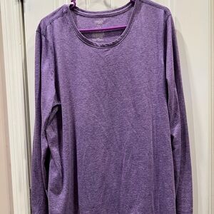Danskin Now Heathered Lavender/Purple Long Sleeve Crew Top Sz XXL 2x